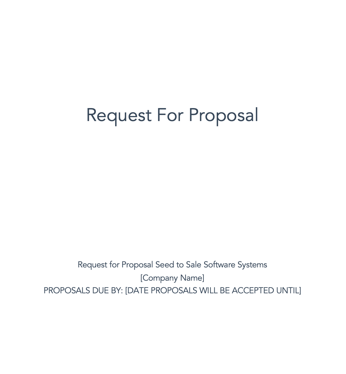 Request for Proposal Template